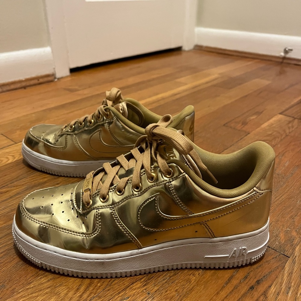 Nike Gold Air Force 1s